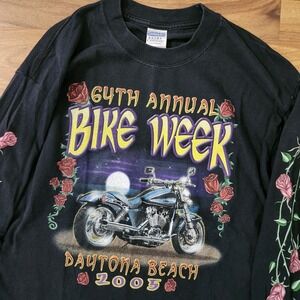 VTG Y2K Daytona Beach Bike Week Graphic T-Shirt West Coast Choppers Style Large